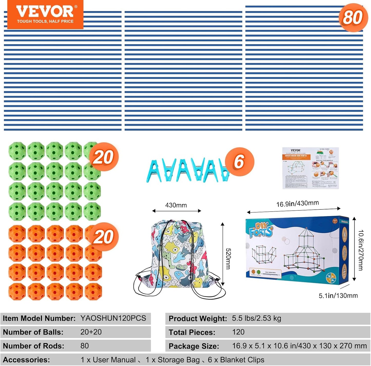 Creative Fort Building Kit for Kids